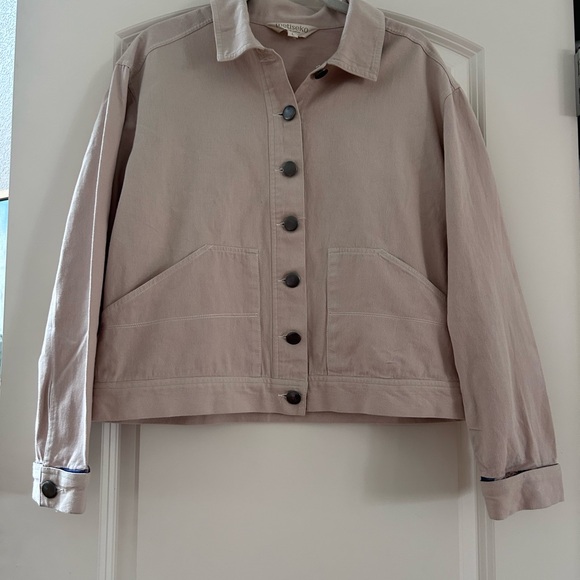 Metiseko Sesame Cashew Blouson 100% Organic cotton jacket. Cargo pockets. Crop - Picture 2 of 16